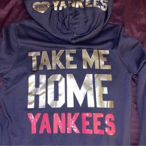 Victoria's Secret Pink 5th & Ocean New York Yankees Hoodie Size Large
